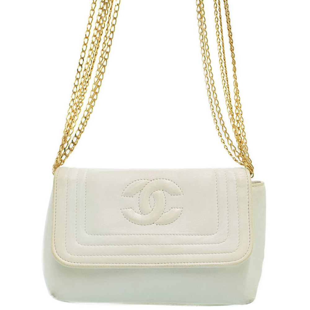 Chanel Coco Mark Mini Chain Shoulder Bag White